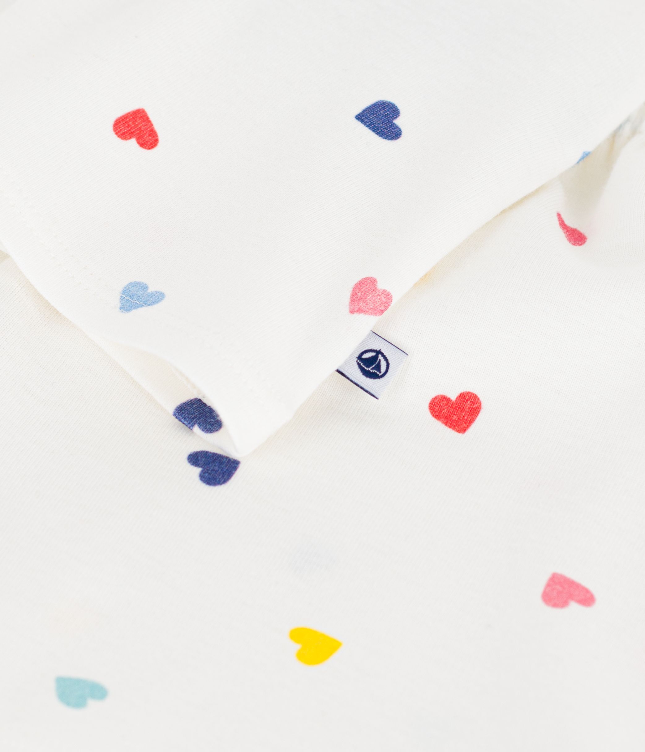 Children's short and strappy heart print cotton pyjamas