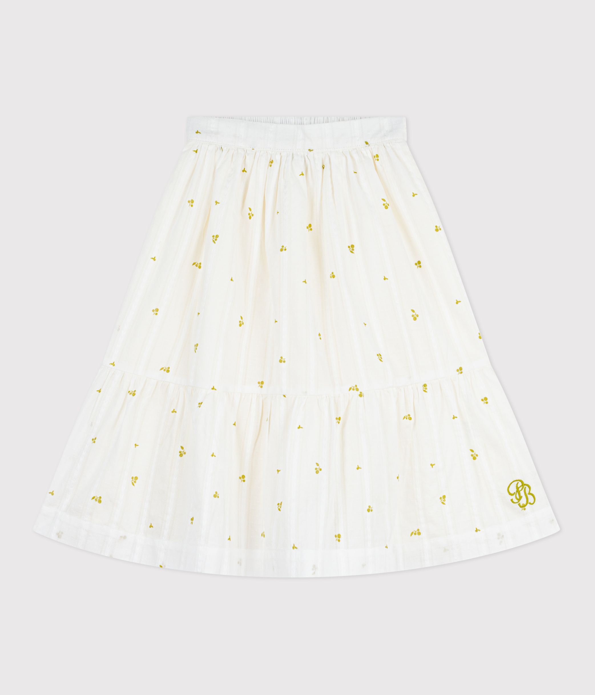 Children's long floral print cotton skirt