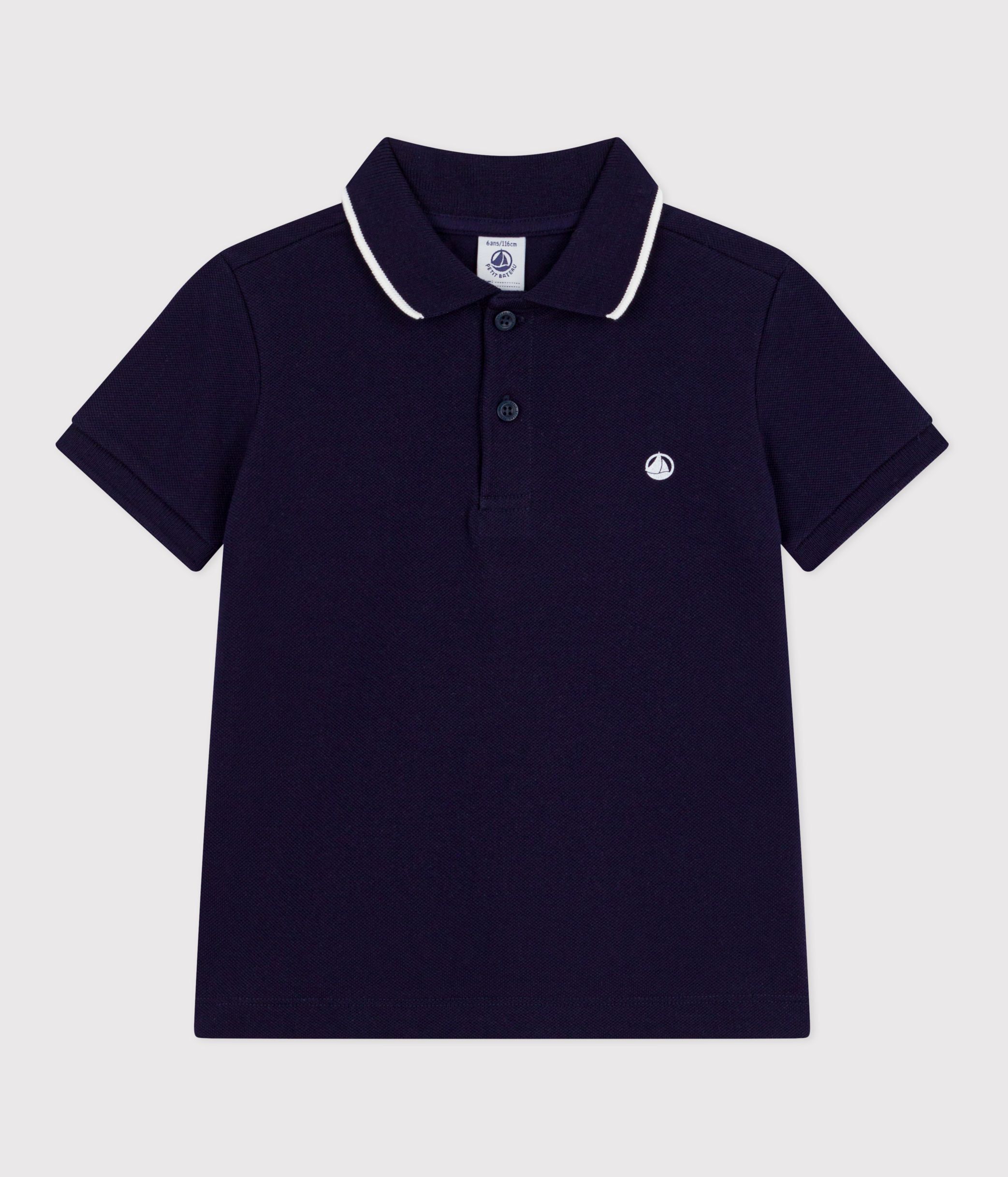 Children's short-sleeved cotton polo shirt