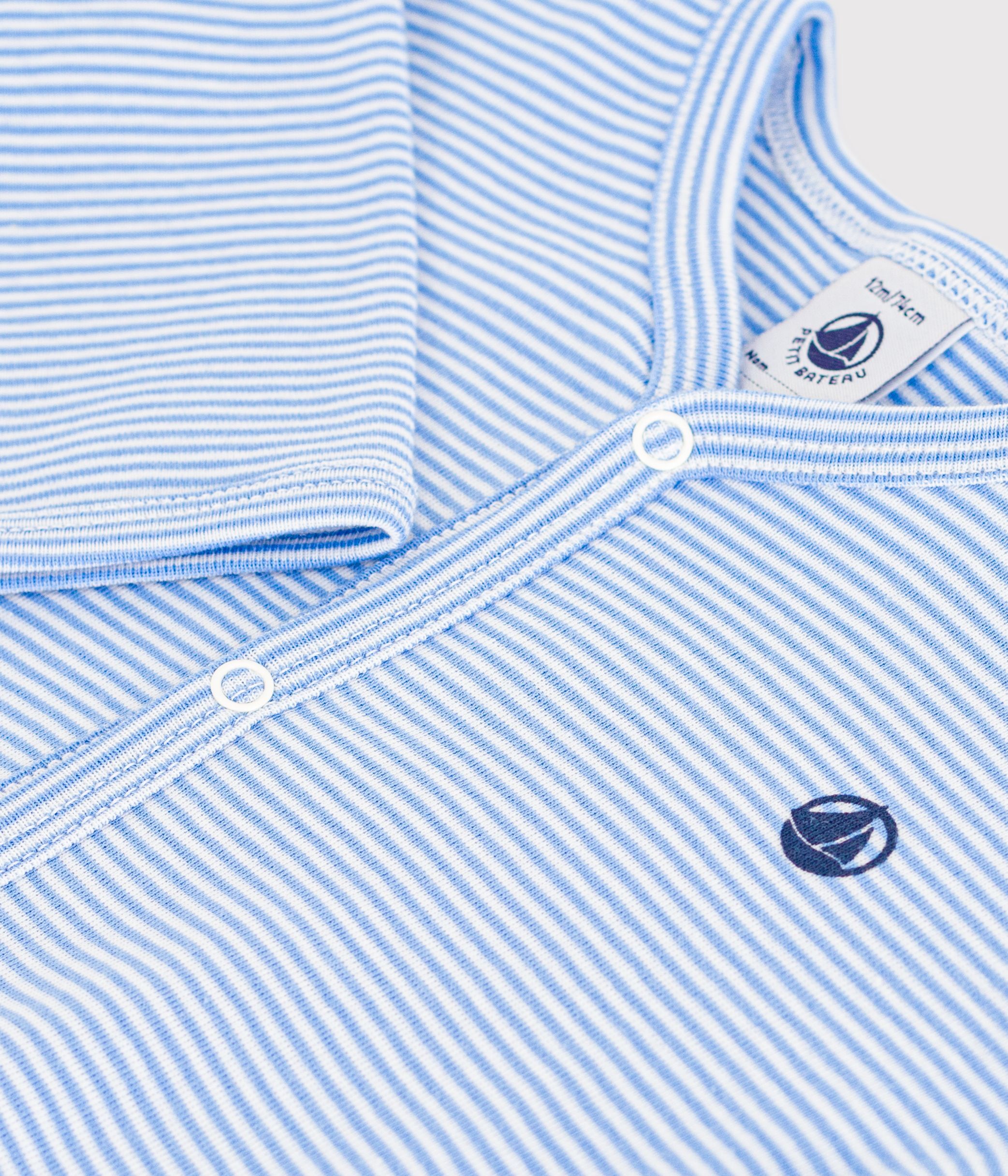 Babies' stripy printed cotton pyjama suit