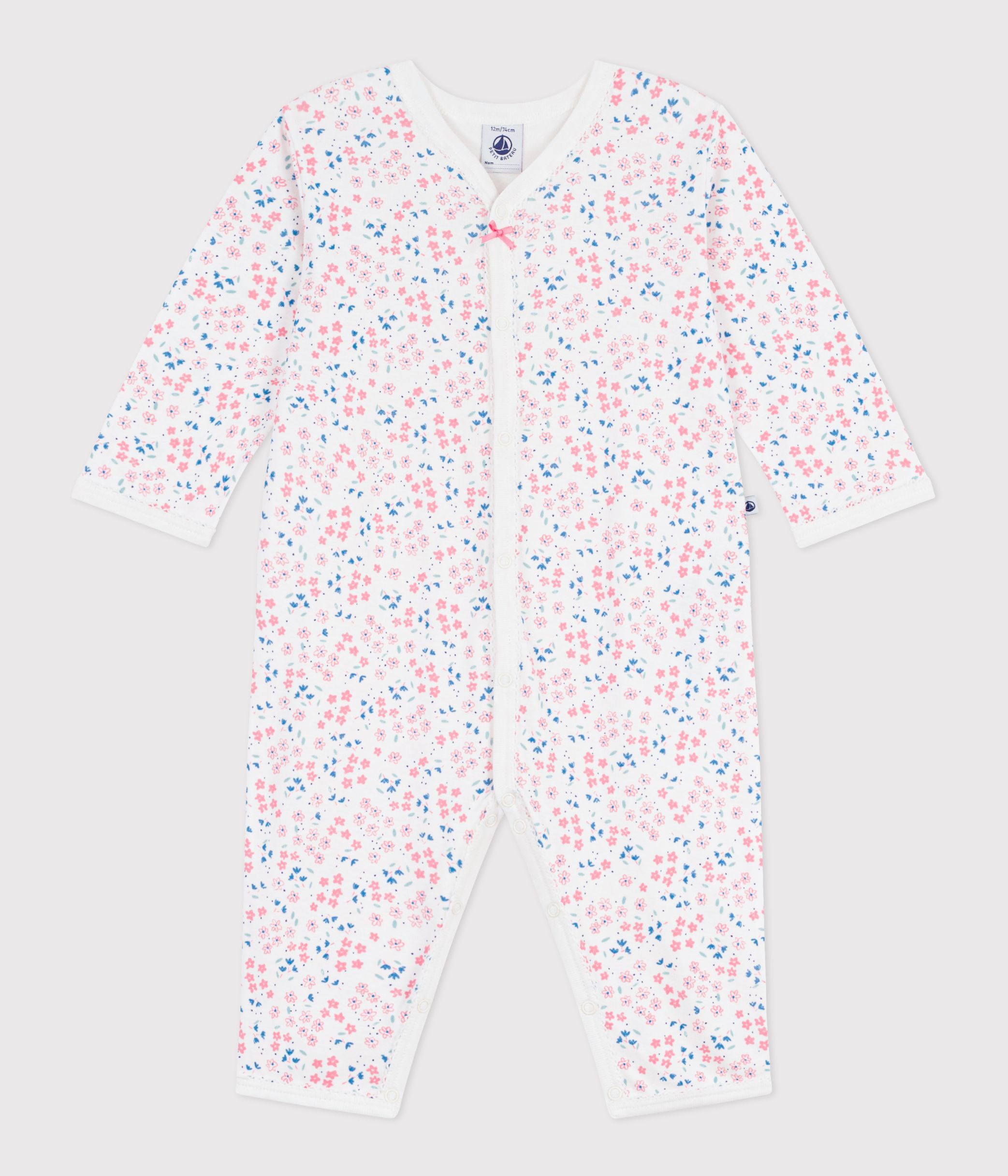 Babies' footless floral-print cotton pyjama suit