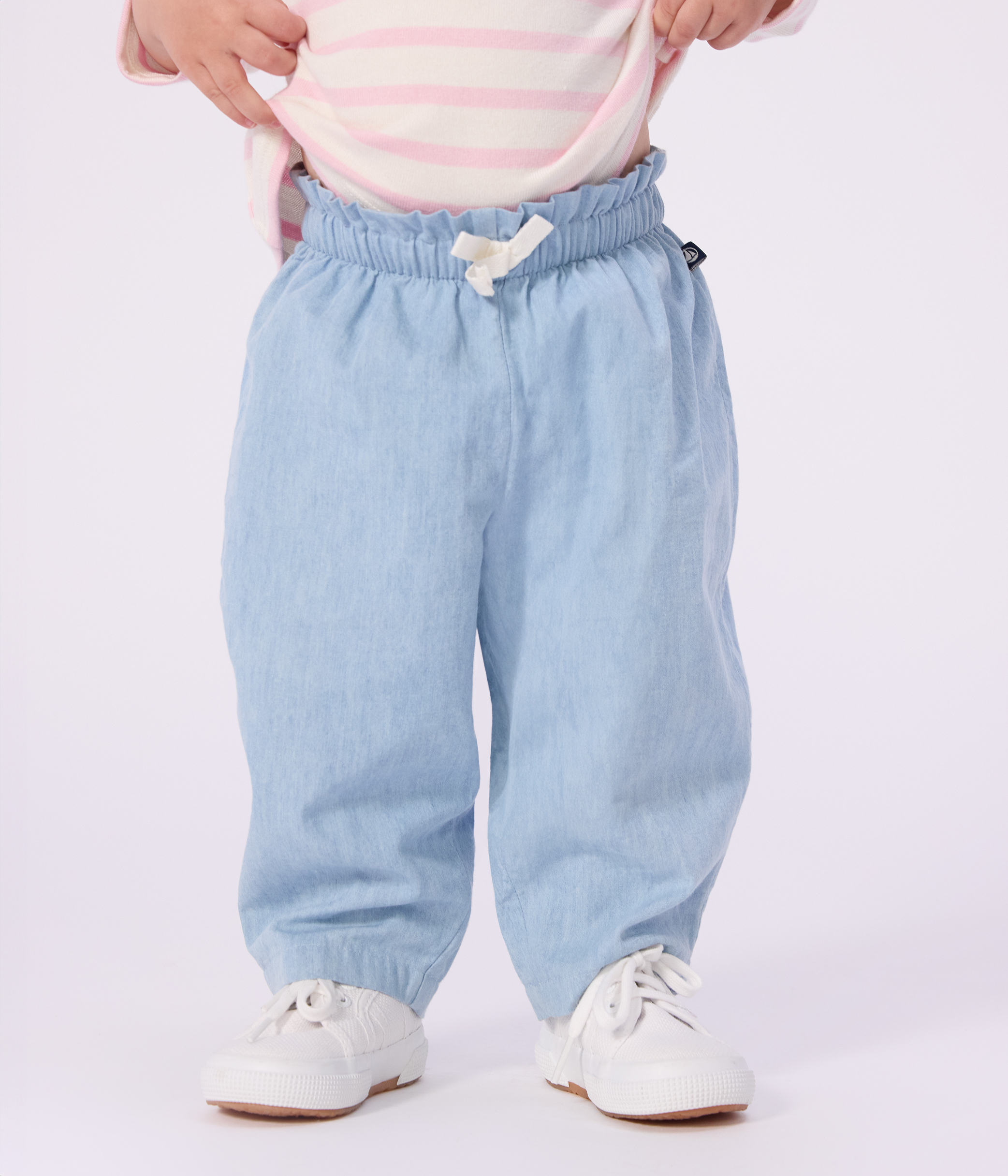 Babies' chambray trousers