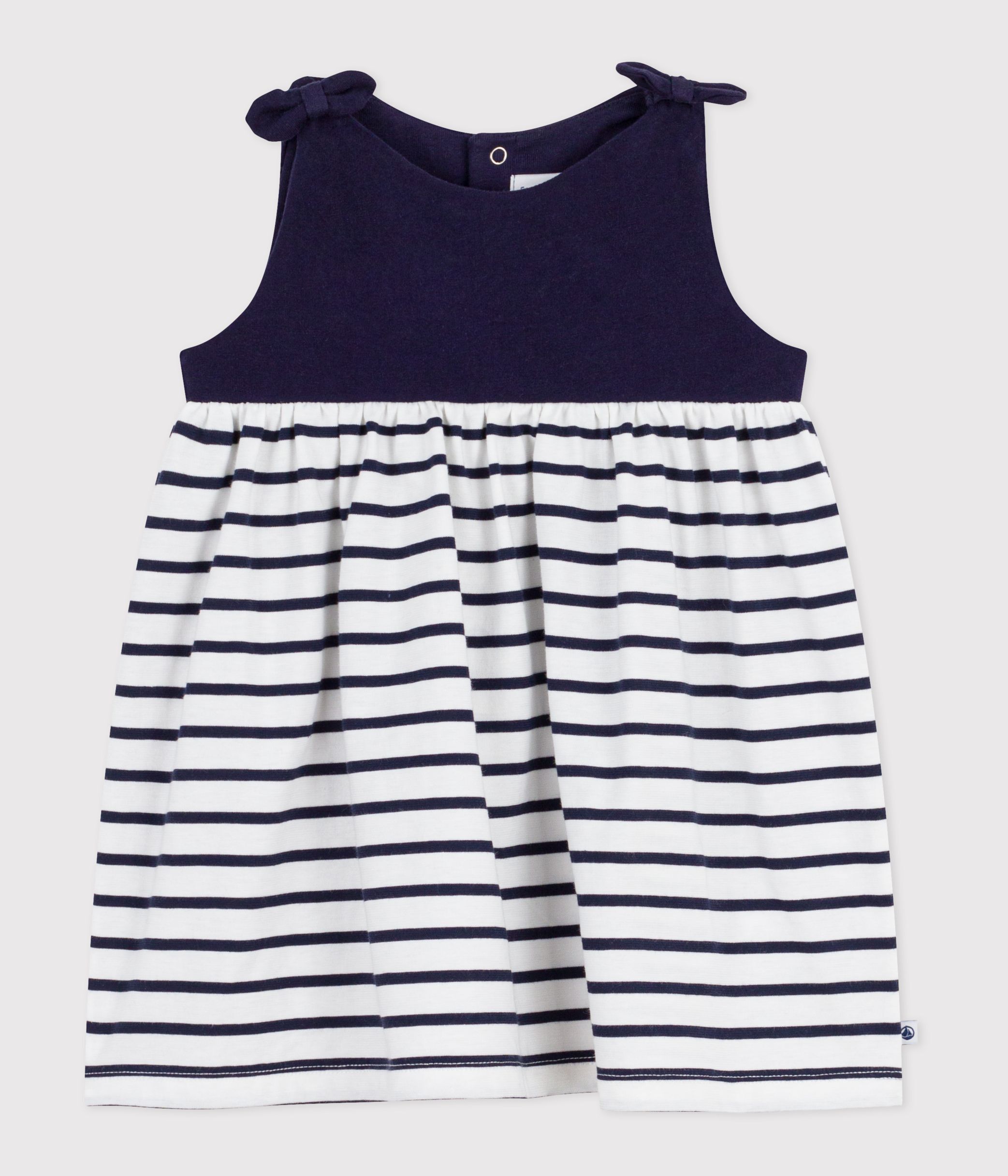 Babies' sleeveless stripy cotton dress