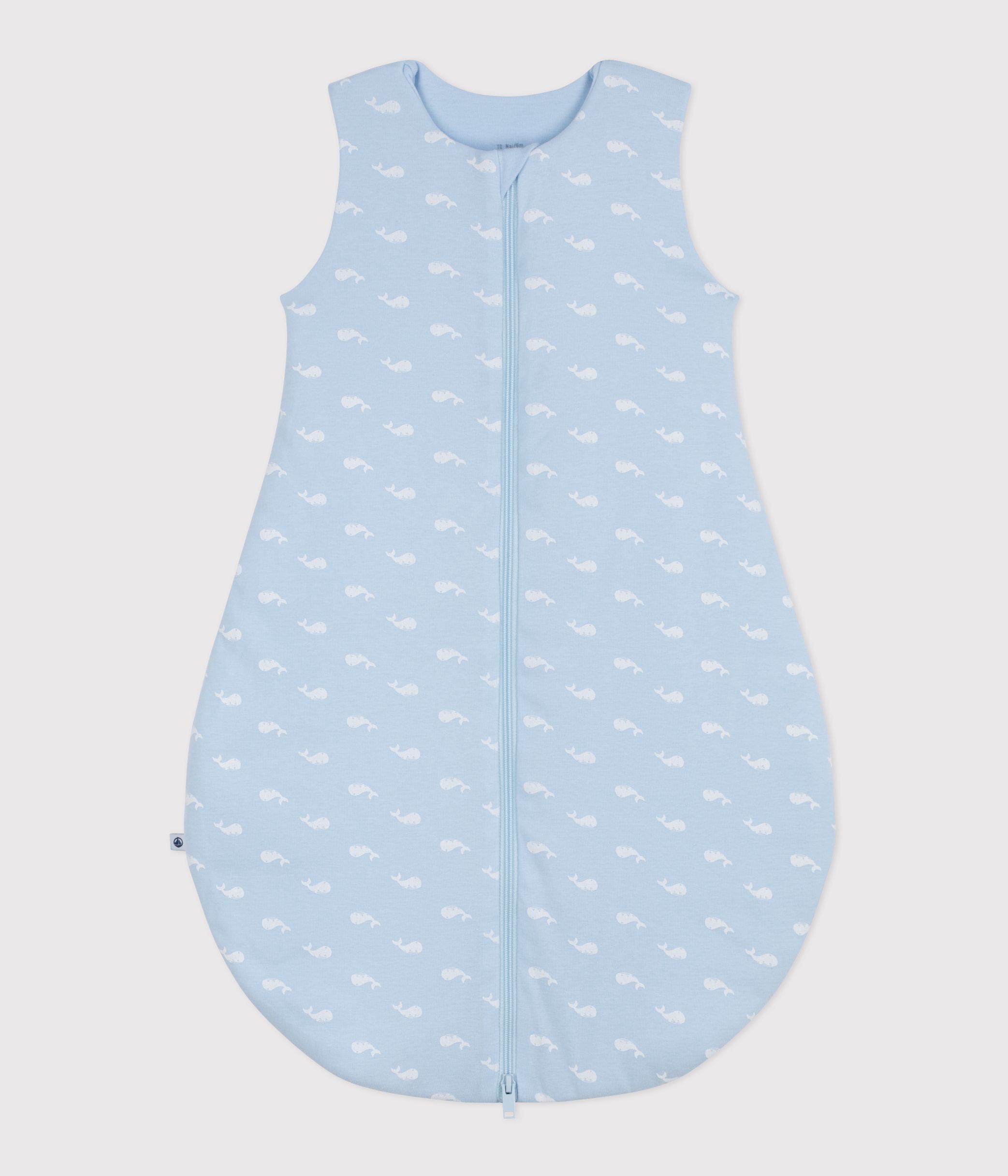 Babies' 2.5 TOG whale print cotton sleeping bag