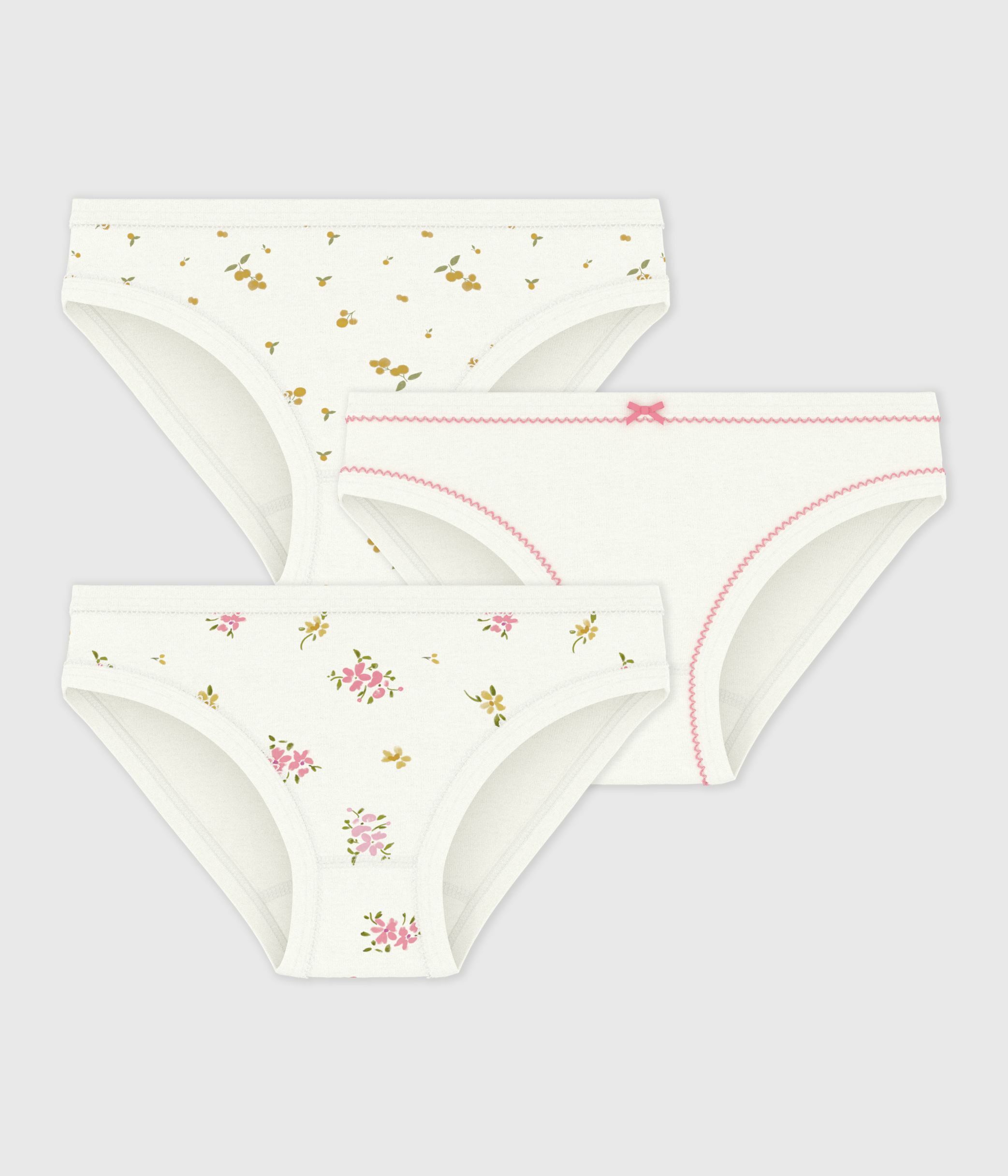 Pack of children's flower-print cotton pants