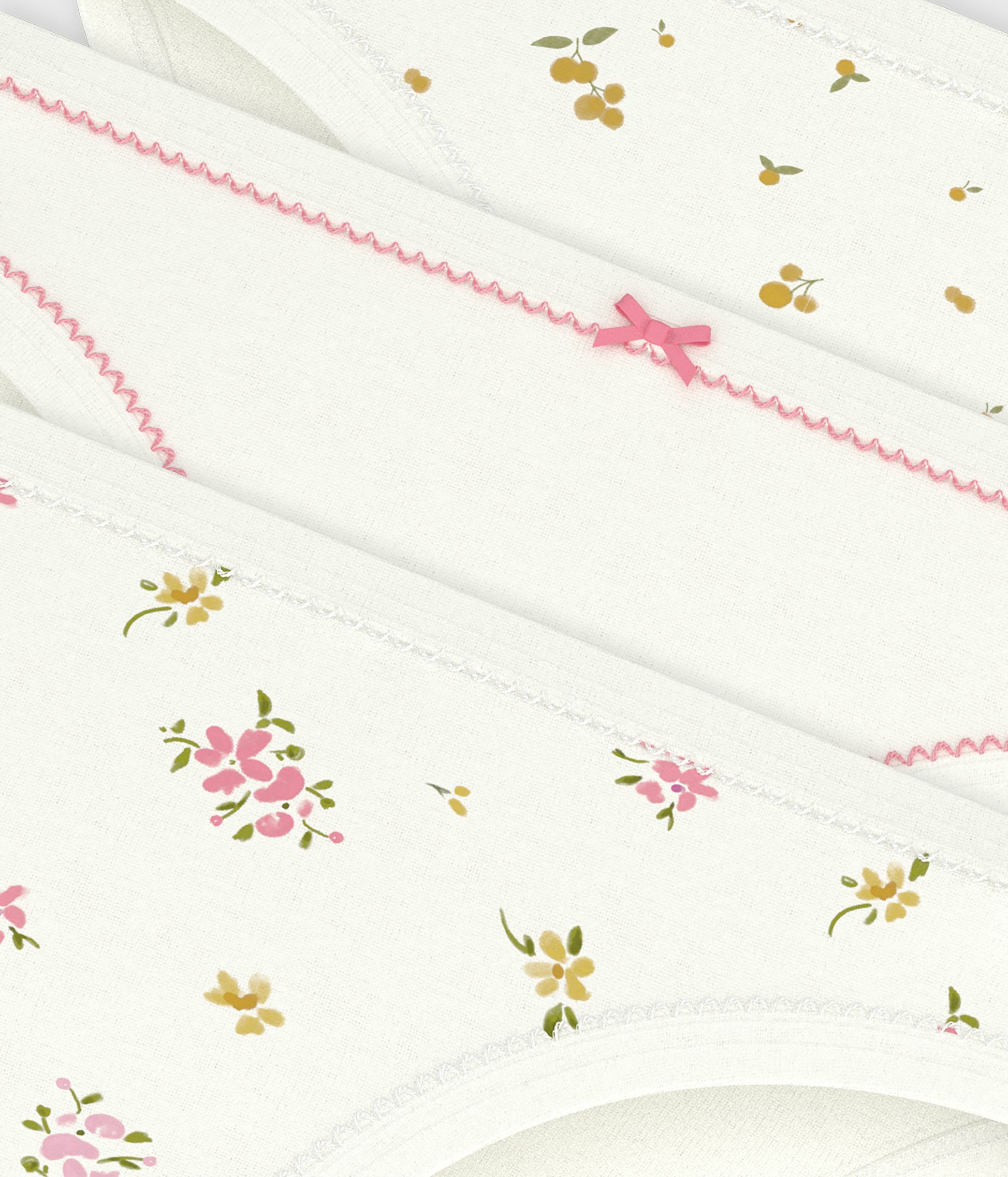 Pack of children's flower-print cotton pants