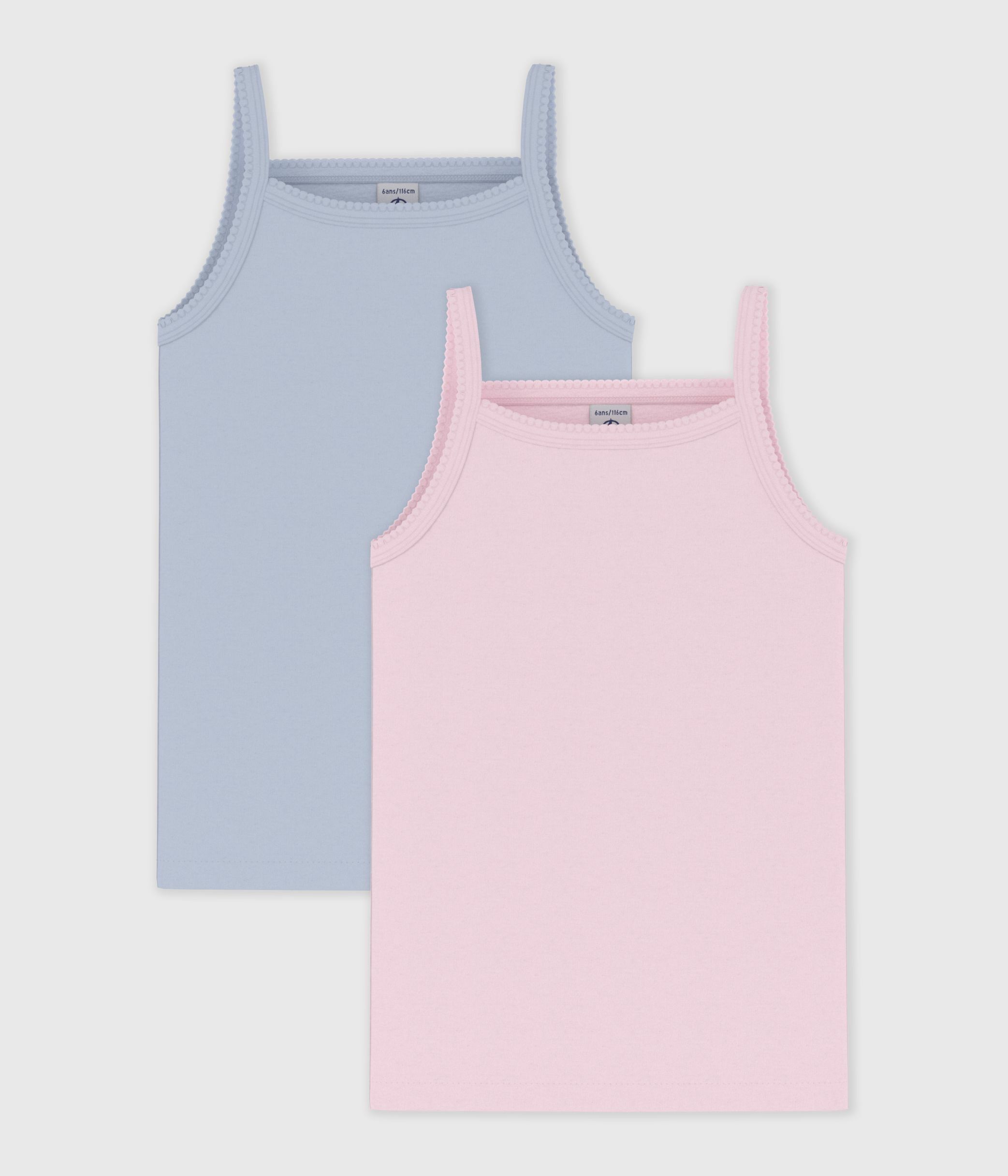 Pack of children's plain cotton tank tops
