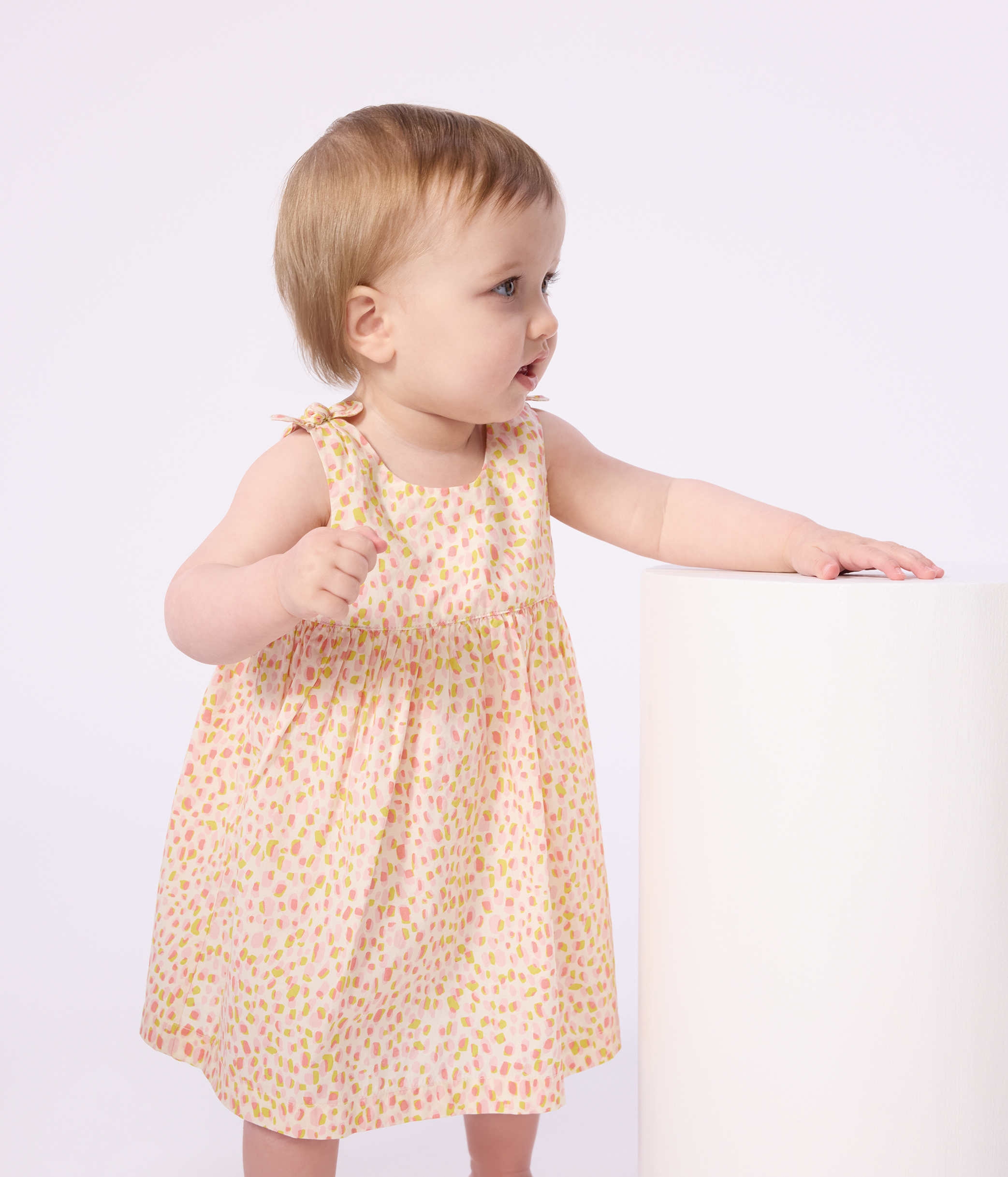 Babies' sleeveless printed cotton dress