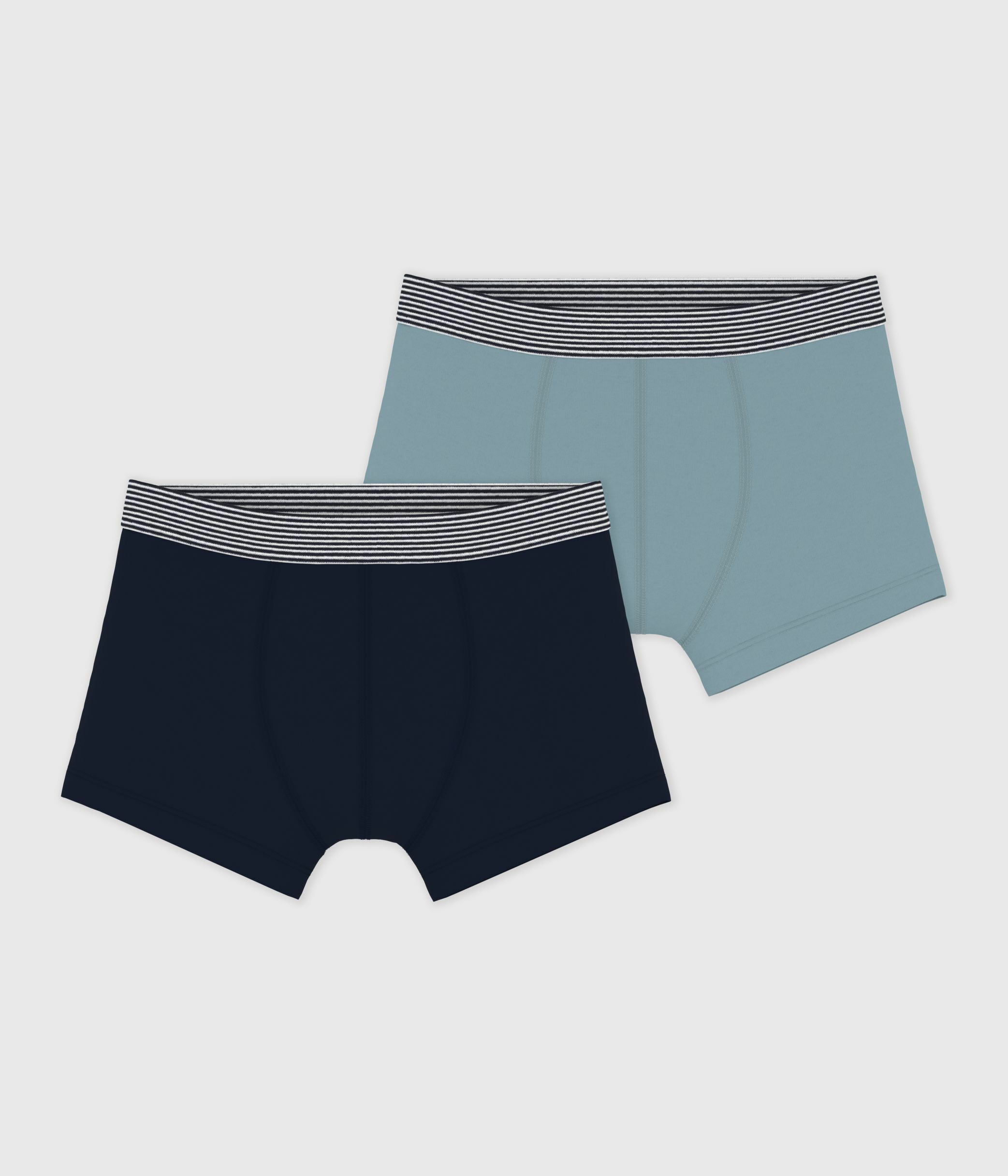 Pack of children's boxers in plain cotton and elastane