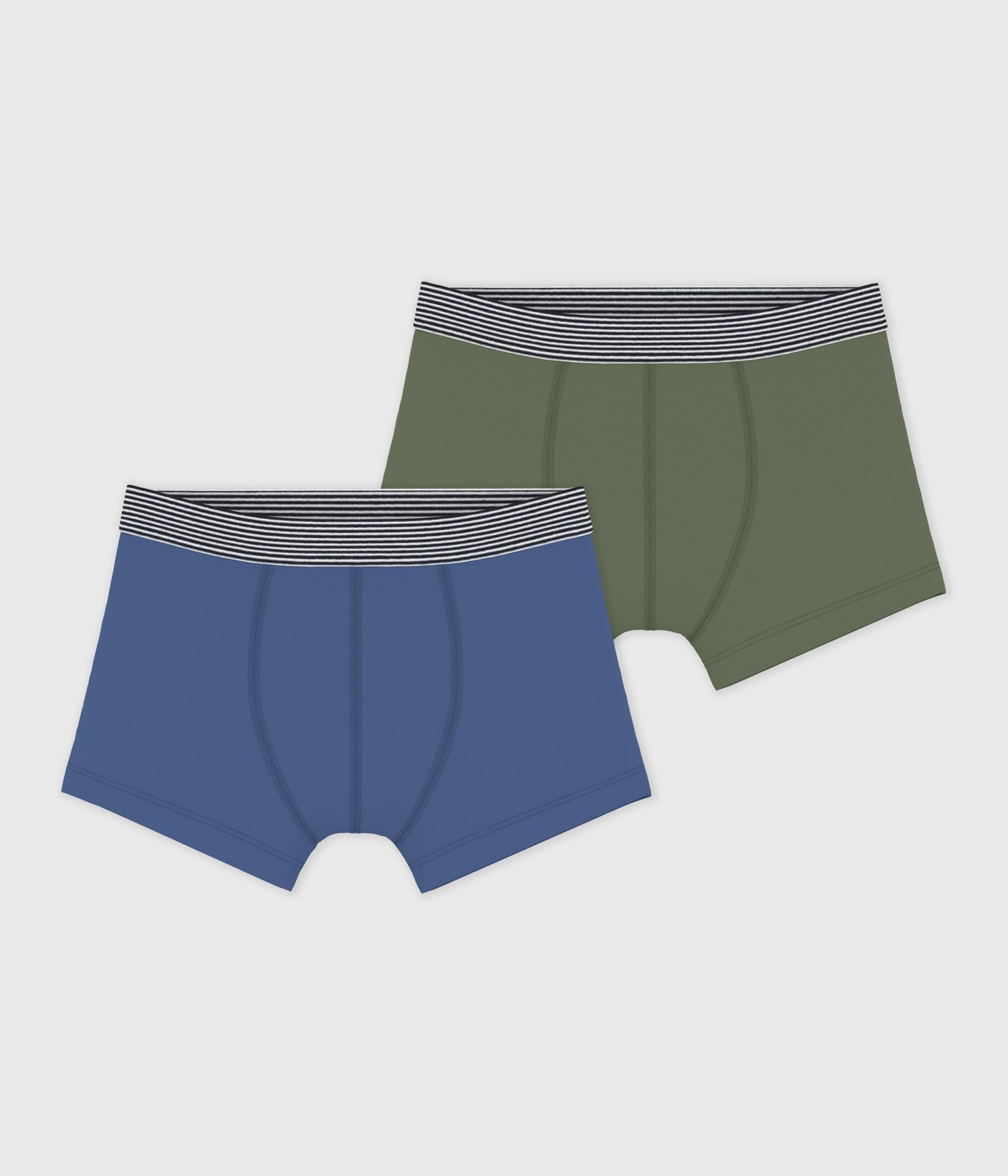 Pack of children's boxers in plain cotton and elastane