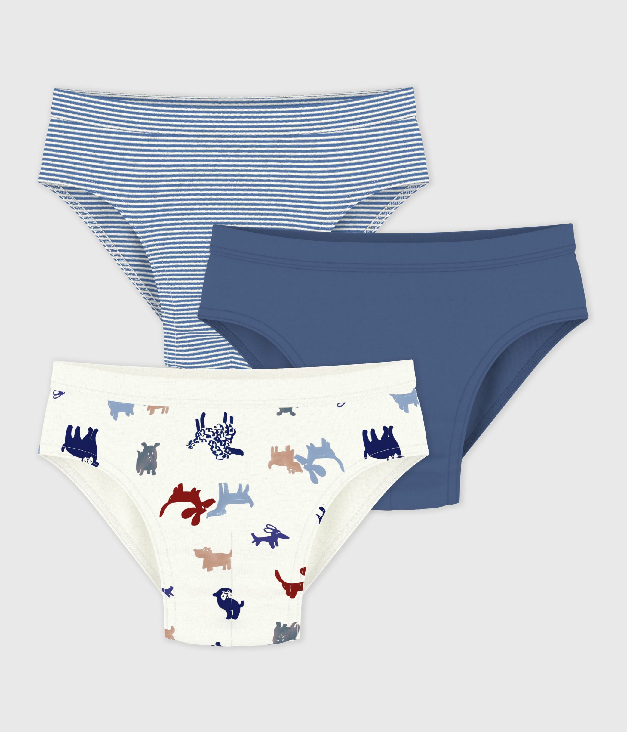 Pack of children's dog print cotton briefs