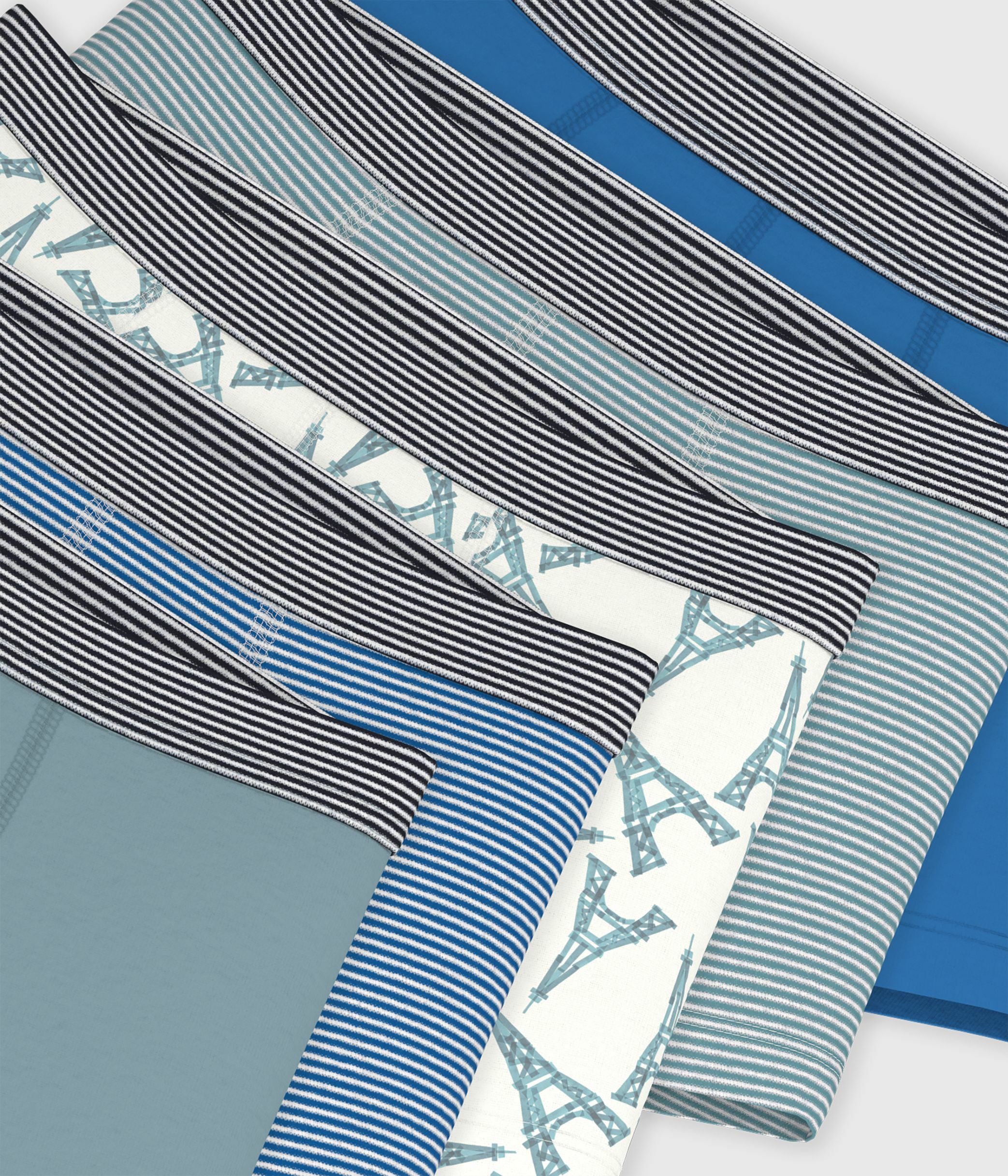 Pack of children's Eiffel Tower print cotton boxers