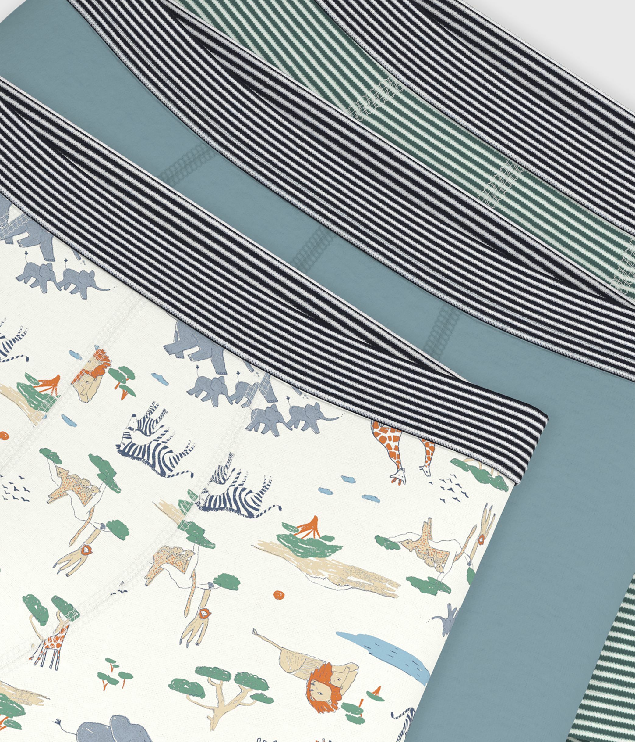 Pack of children's savanna print cotton boxers