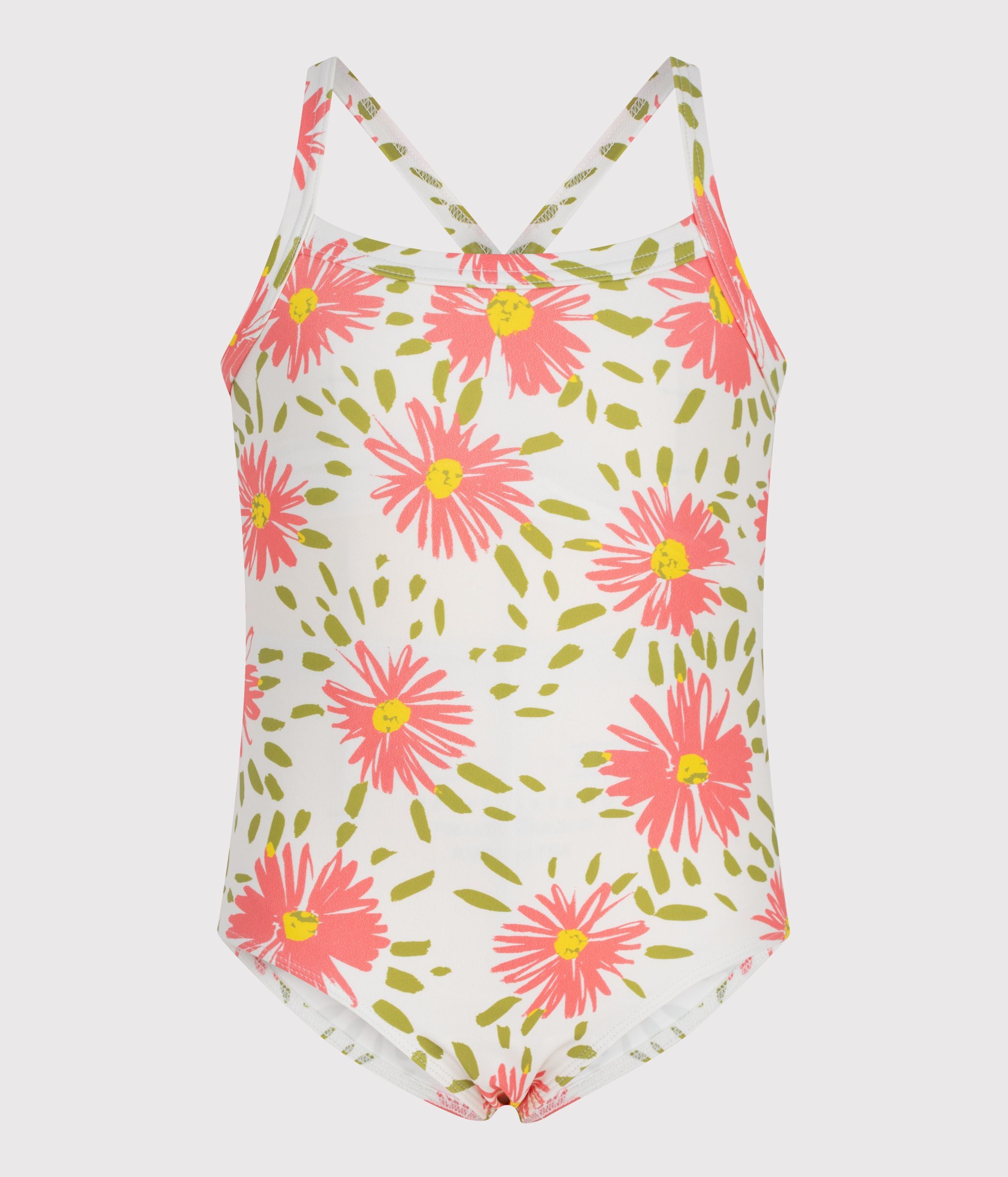 Children's one-piece floral swimsuit
