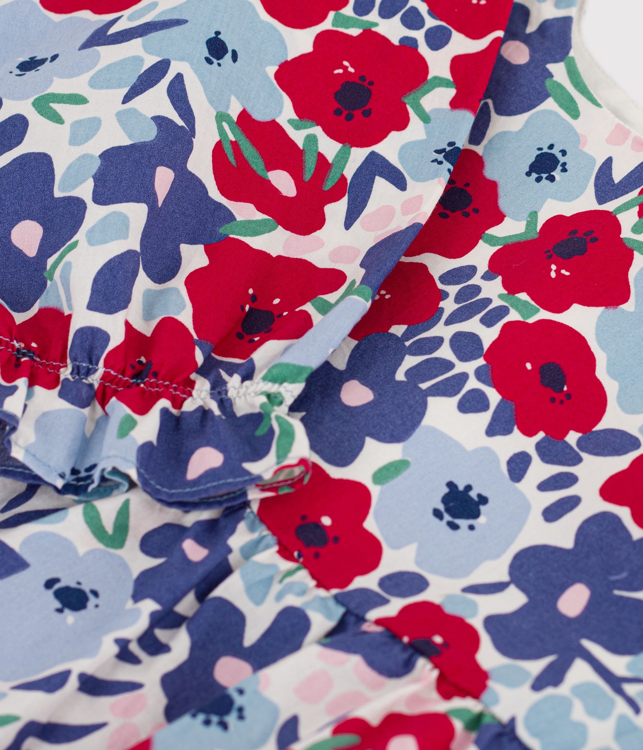 Children's long-sleeved floral print cotton blouse