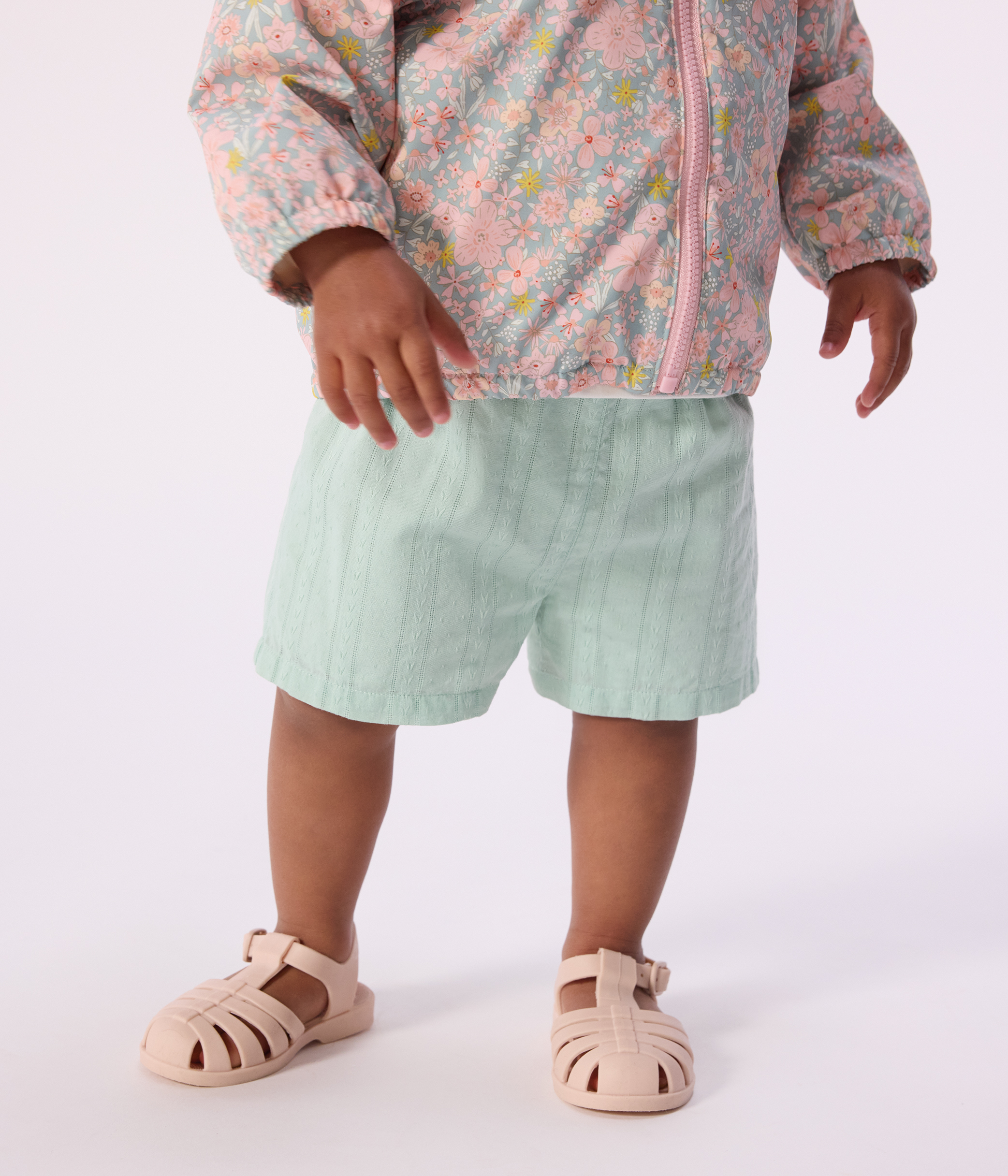 Babies' plain cotton shorts