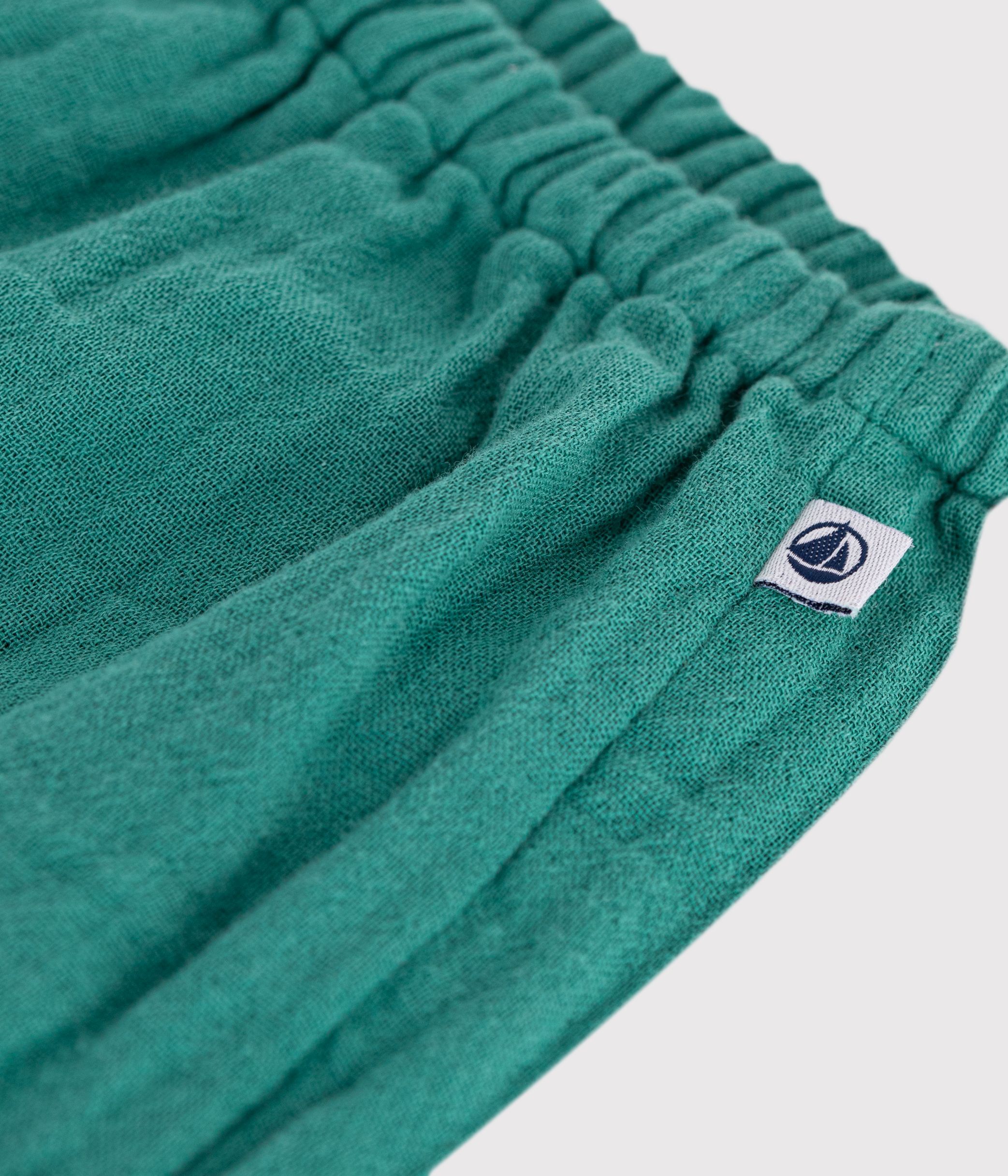 Babies' plain cotton trousers