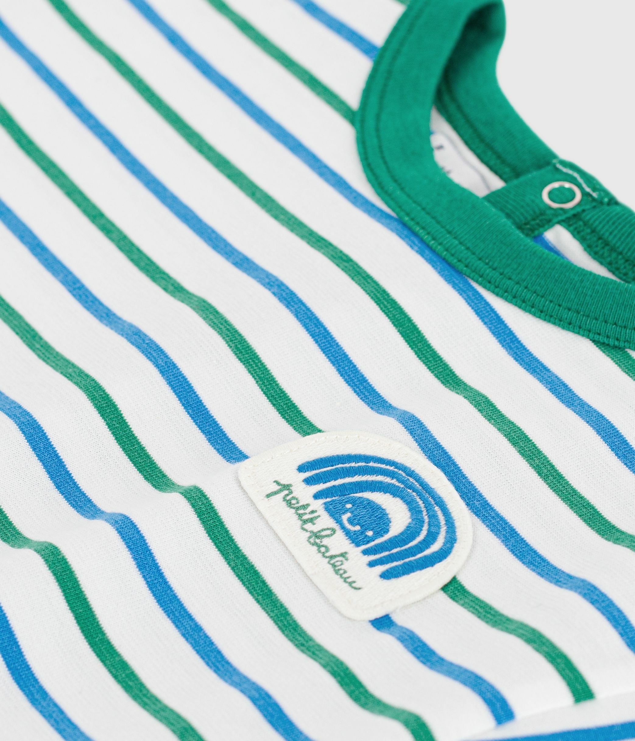 Babies' short-sleeved stripy cotton T-shirt