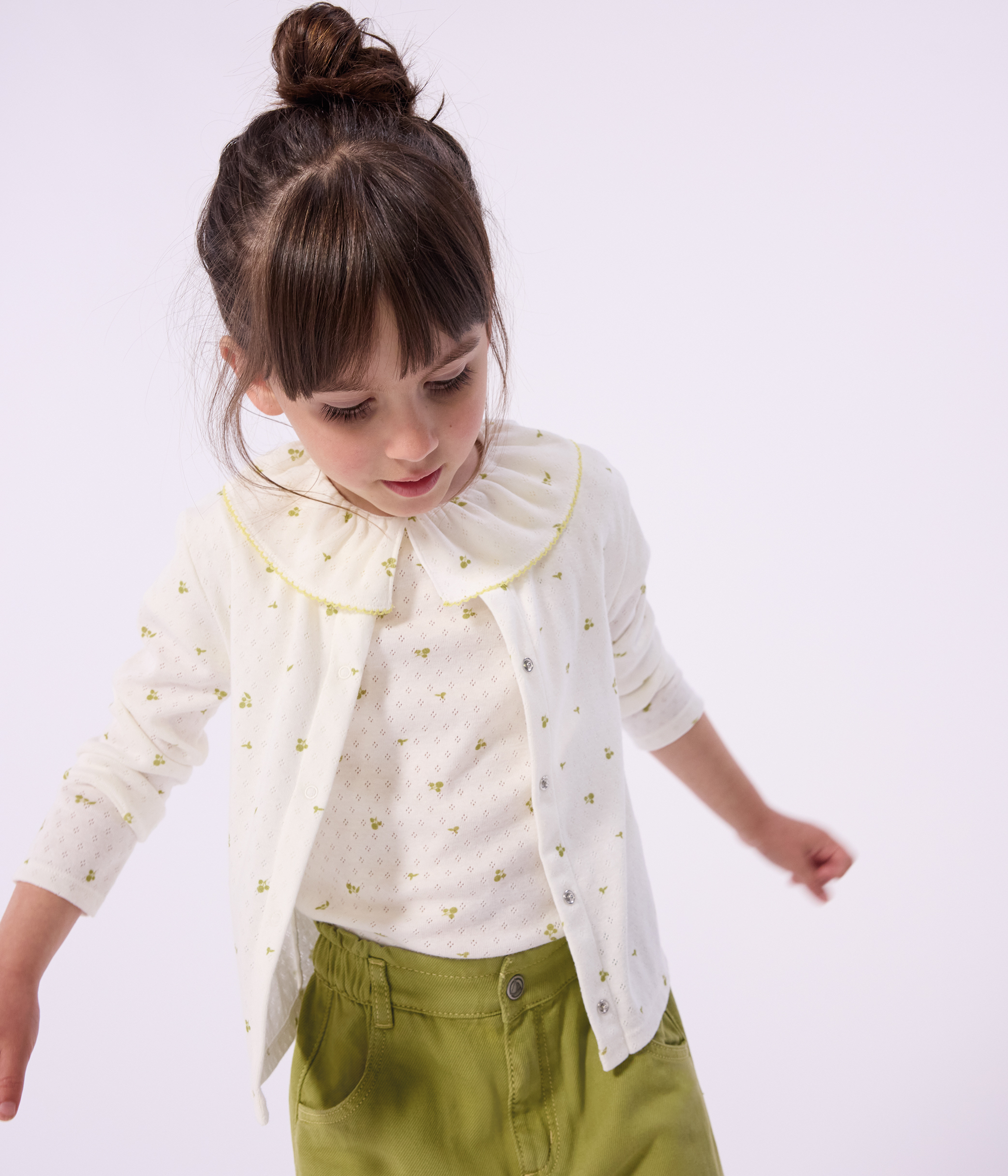 Children's floral print cotton cardigan