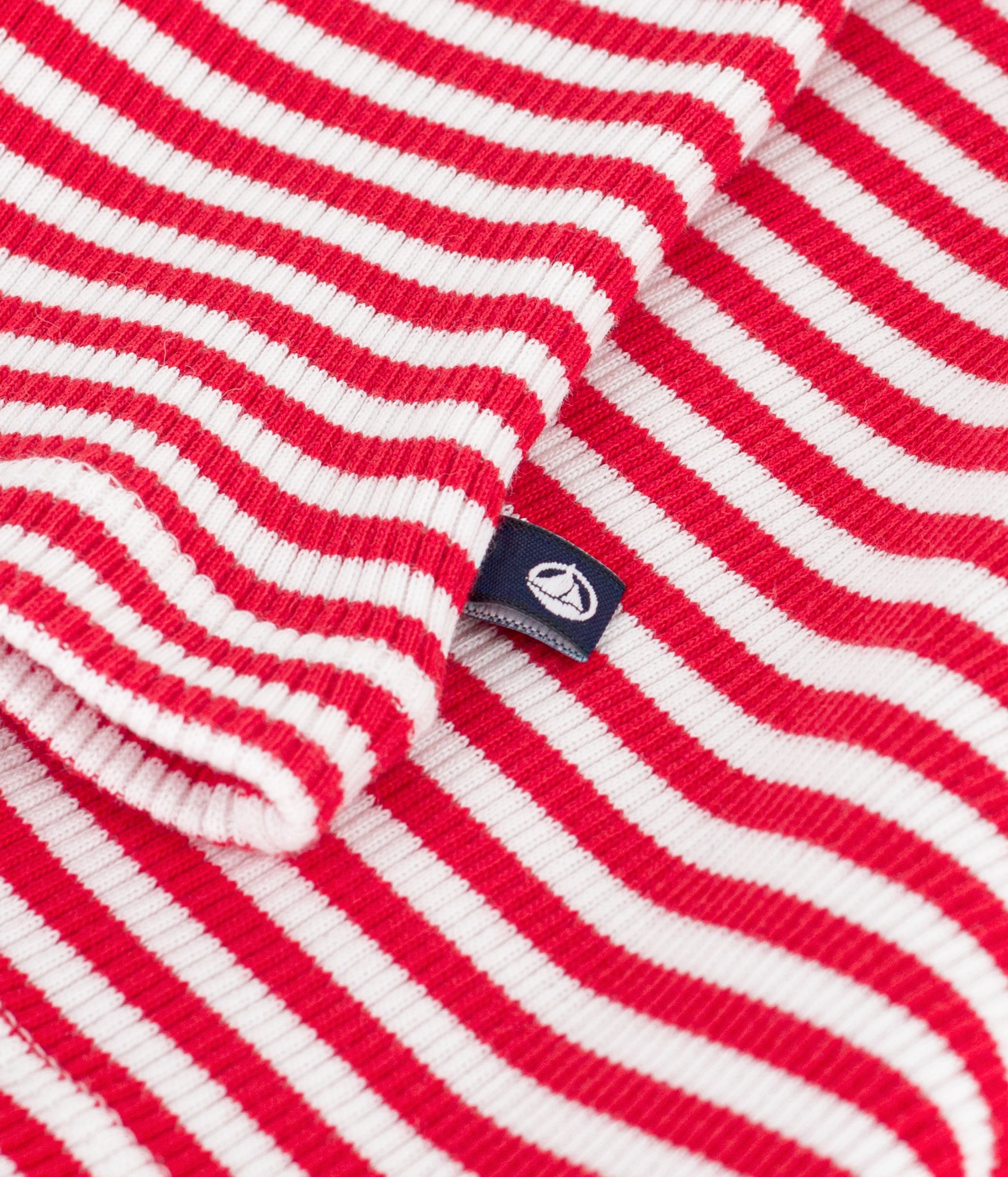 Children's short-sleeved stripy cotton T-shirt