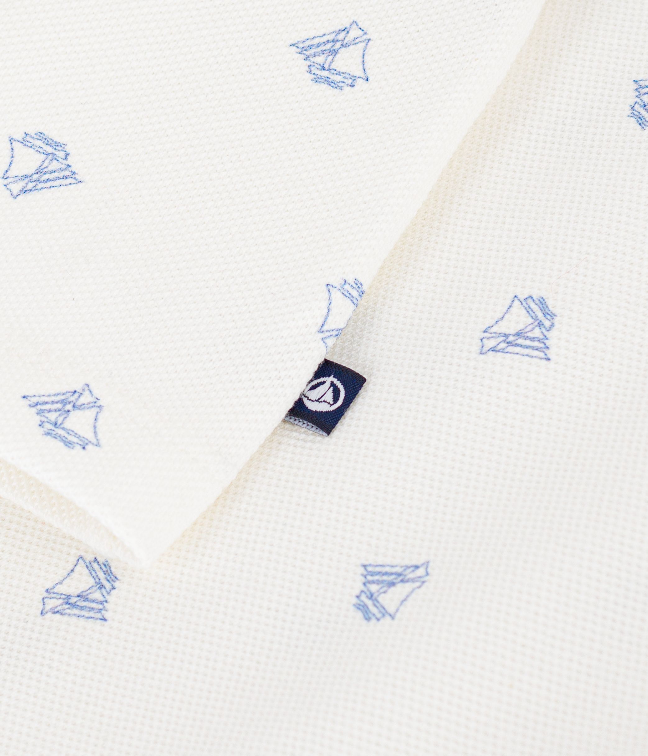 Children's short-sleeved anchor print cotton polo shirt