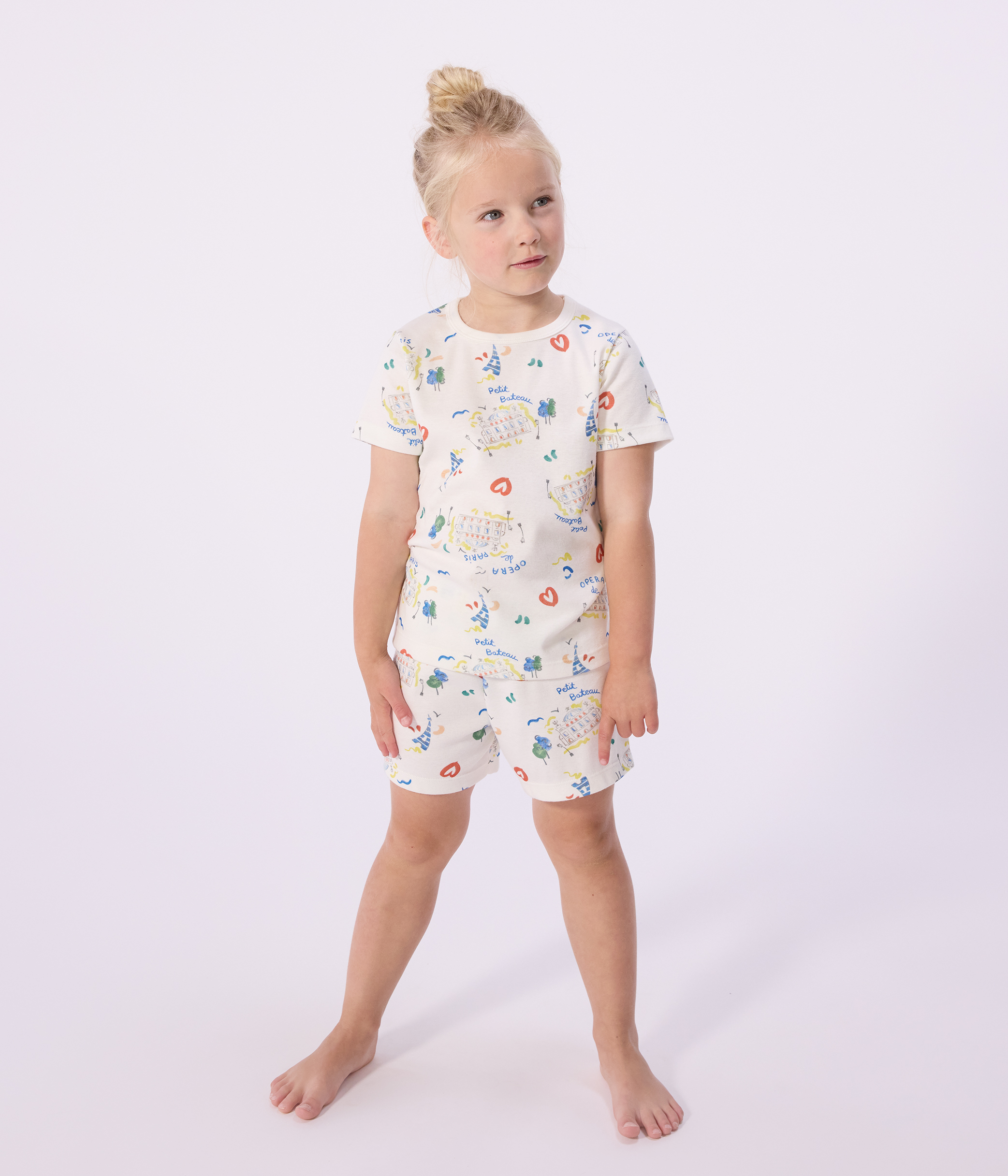 Children's short Opera print cotton pyjamas