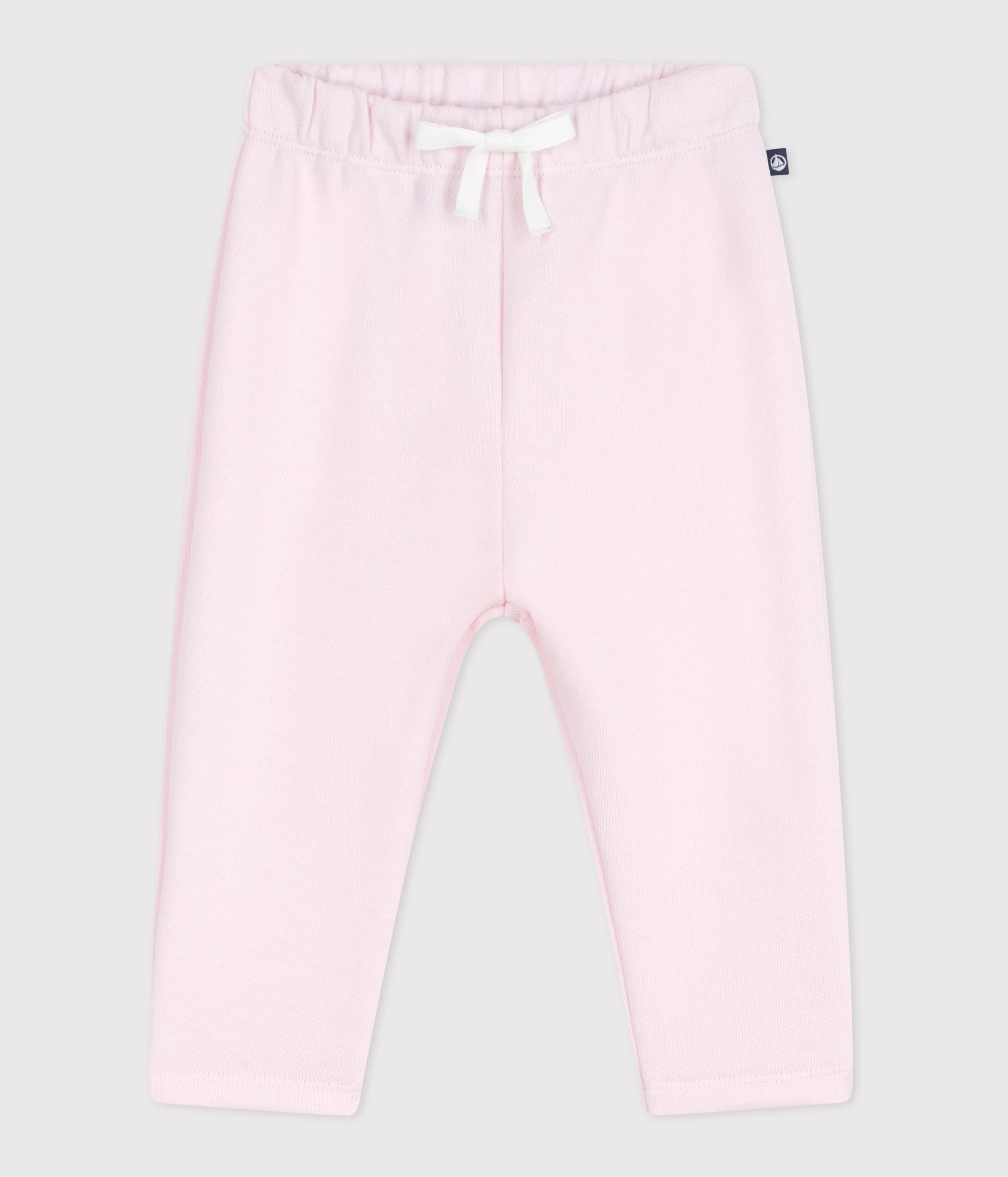 Babies' jogging bottoms in plain cotton
