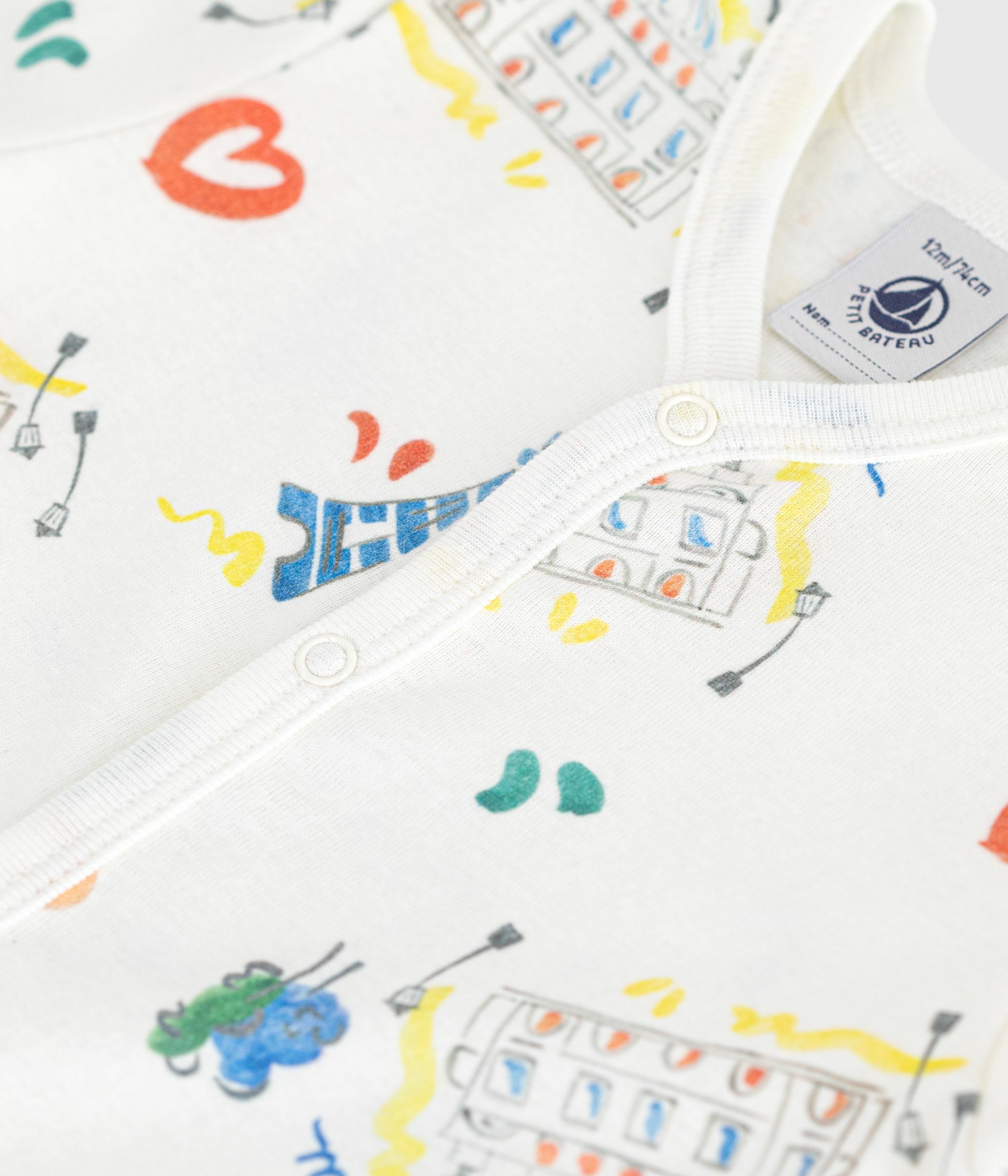 Babies' short Opera print cotton jumpsuit